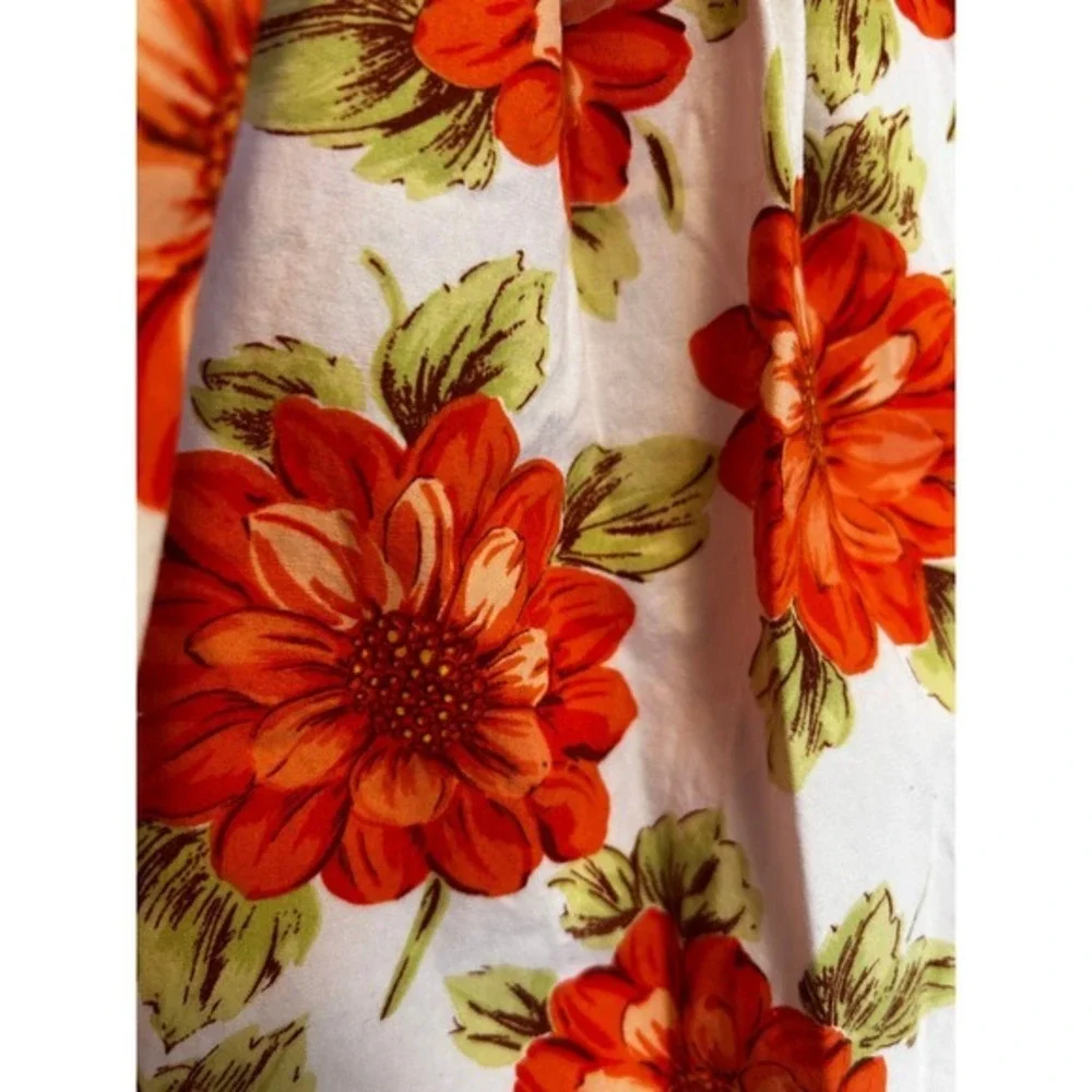 Maggie & Zoe Orange Floral‎ Party Dress Girls Size 6 Halter Neck Bow Accent